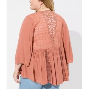 FESTI by Torrid - Lace Knit Jacquard Open Front Crochet Jacket - 3X